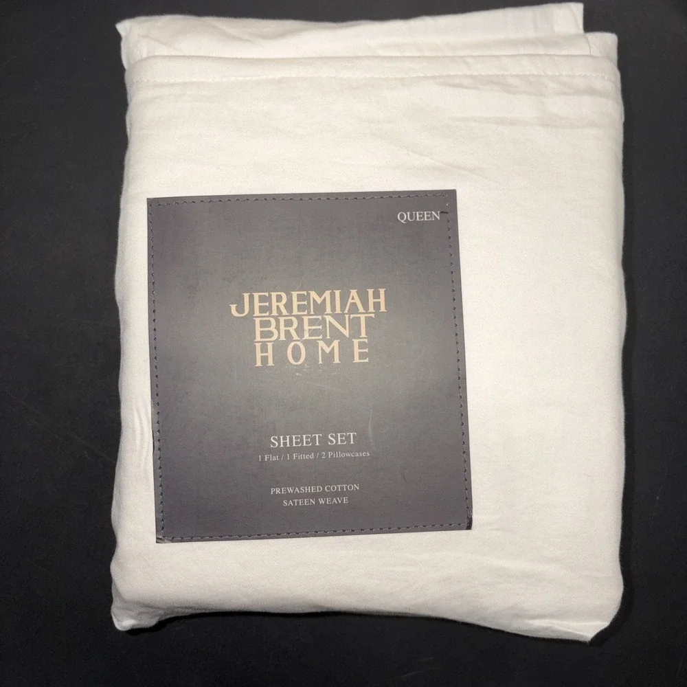 Jeremiah Brent Home Cotton Sateen Weave  4 Piece Sheet Set Size Queen 20721